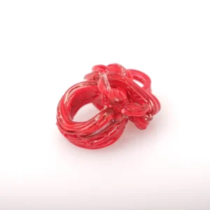 Spaghetti Ring - Matt Red, Clear
