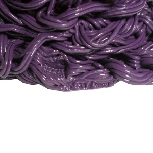 Spaghetti Special Vase - Clear Red And Matt Purple
