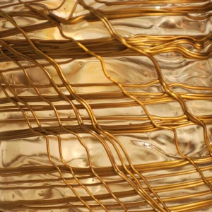 Spaghetti Vase - Clear And Gold