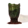 Spaghetti Vase - Clear Bottle Green, Antique Pink