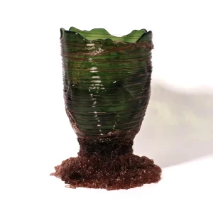 Spaghetti Vase - Clear Bottle Green, Antique Pink