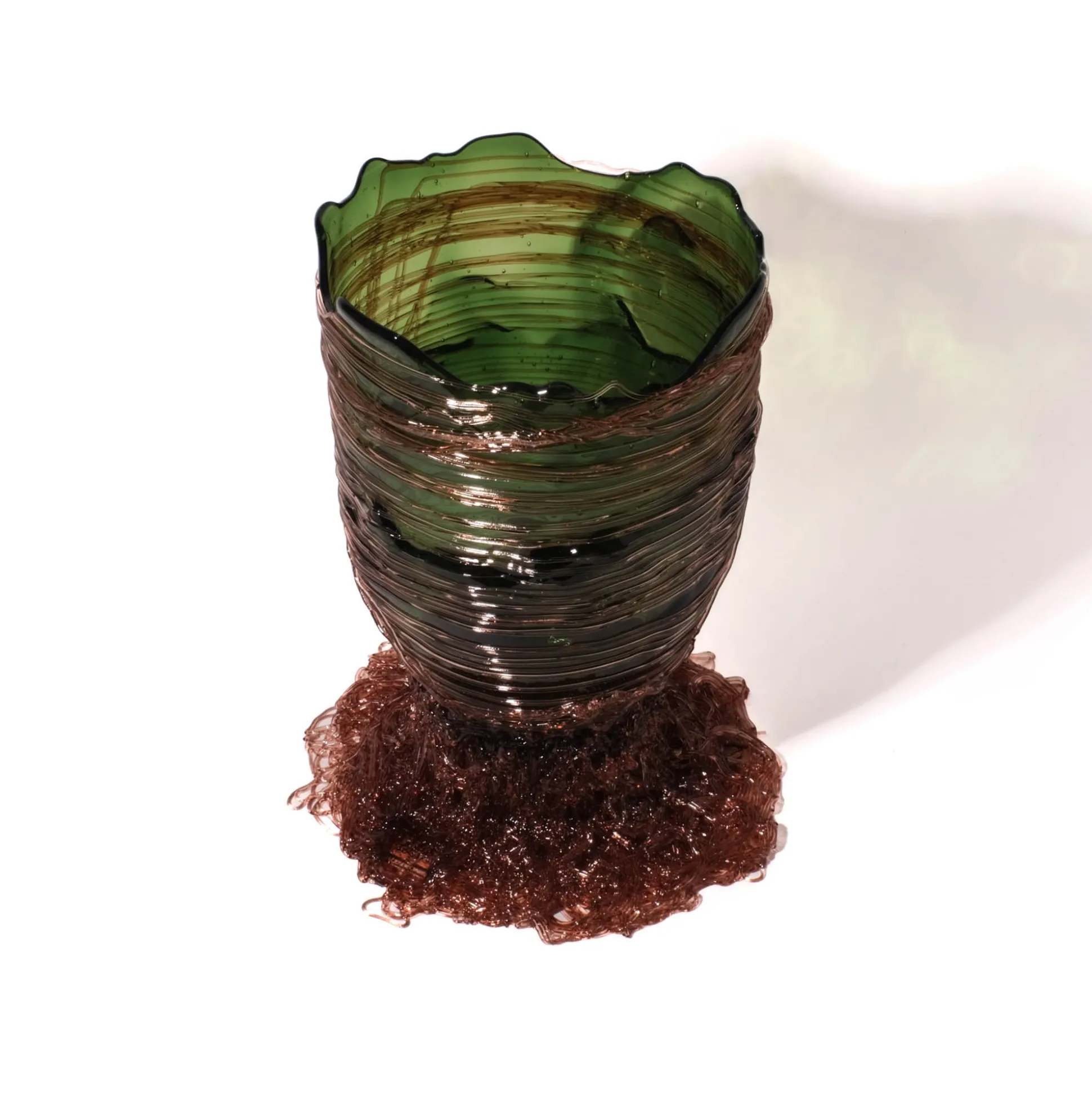 spaghetti_vase__clear_bot_2.webp Spaghetti Vase - Clear Bottle Green, Antique Pink