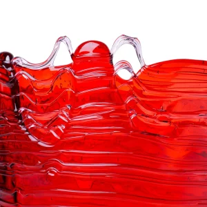 Spaghetti Vase - Clear Dark Ruby, Lilac