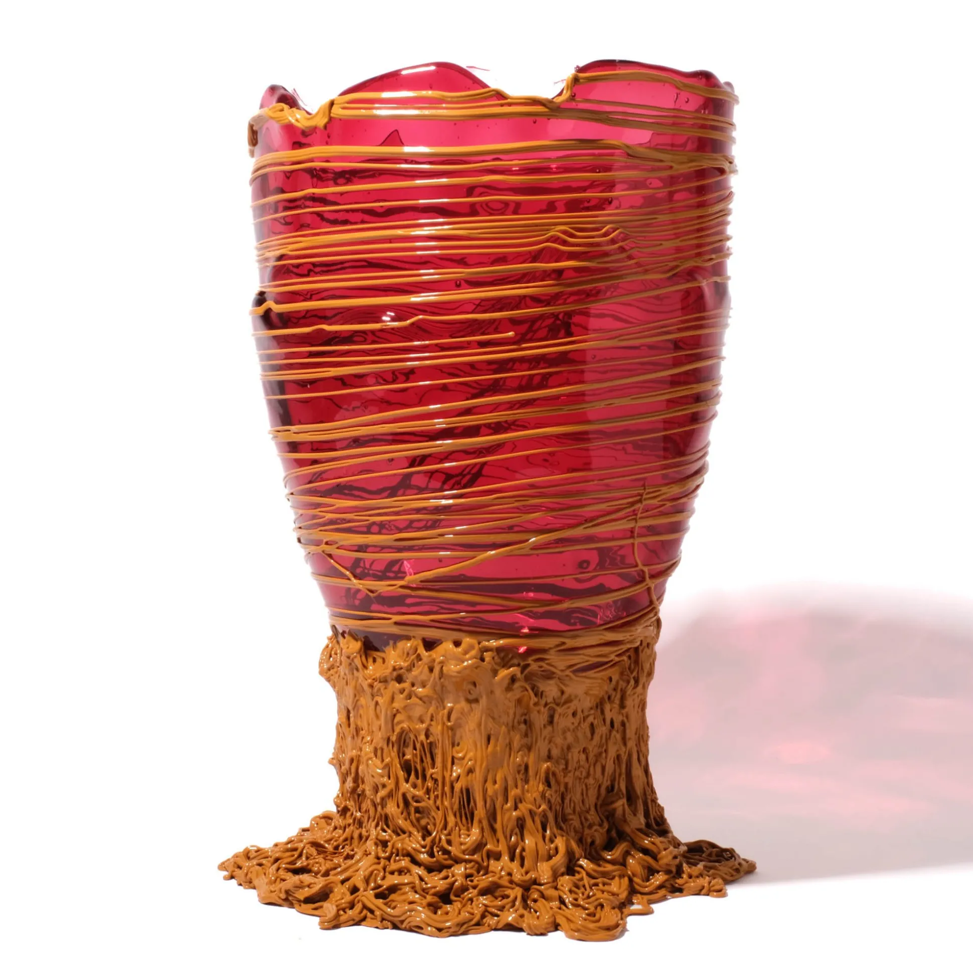 spaghetti_vase__clear_fuc_0.webp Spaghetti Vase - Clear Fuchsia And Matt Ochre