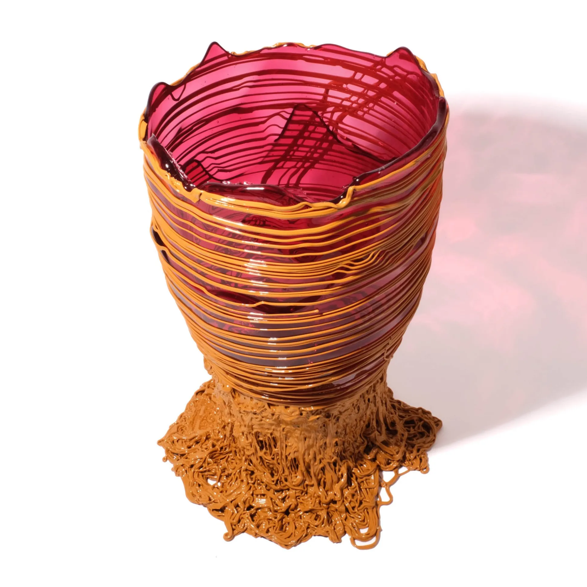 spaghetti_vase__clear_fuc_1.webp Spaghetti Vase - Clear Fuchsia And Matt Ochre
