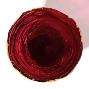 Spaghetti Vase - Clear Fuchsia And Matt Ochre