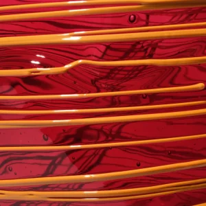 Spaghetti Vase - Clear Fuchsia And Matt Ochre
