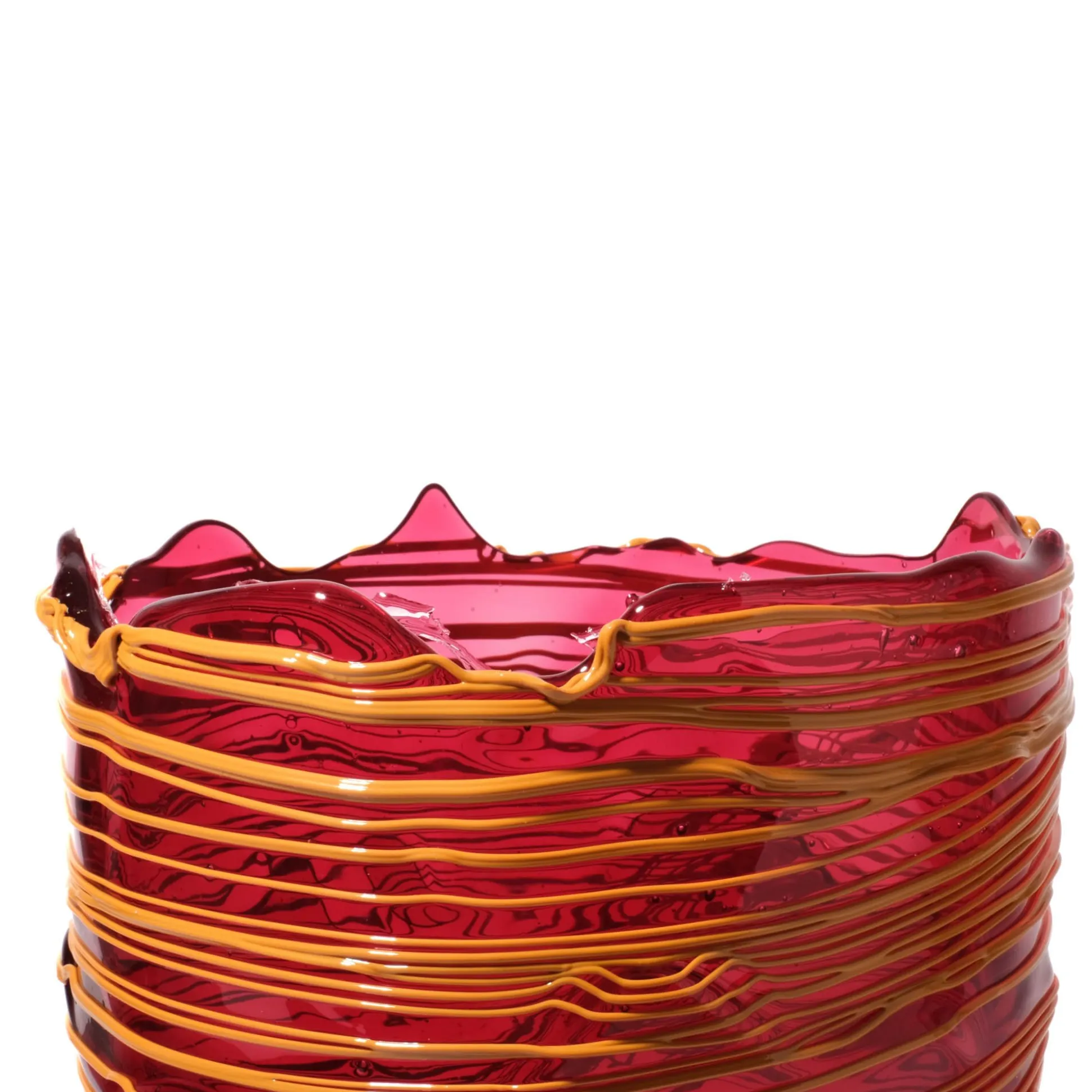 spaghetti_vase__clear_fuc_5.webp Spaghetti Vase - Clear Fuchsia And Matt Ochre