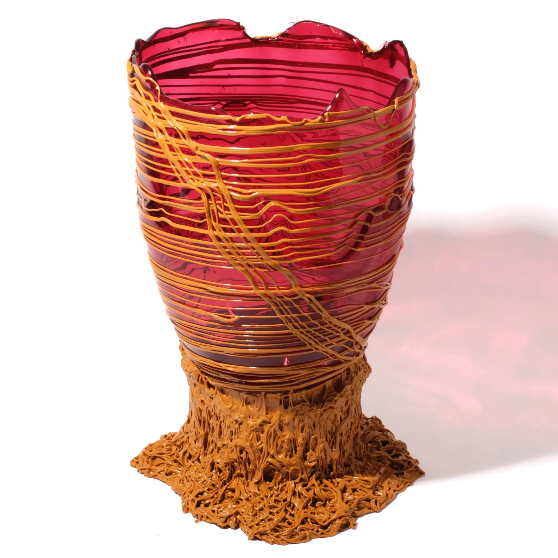 spaghetti_vase__clear_fuc_6.webp Spaghetti Vase - Clear Fuchsia And Matt Ochre
