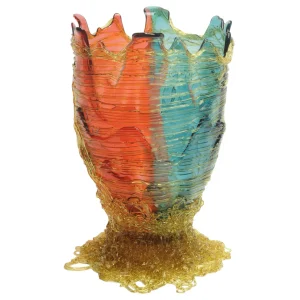 Spaghetti Vase Extra Colour - Clear Fuchsia, Aqua And Yellow
