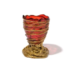 Spaghetti XS - Clear Dark Ruby And Gold