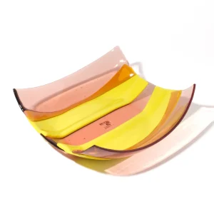 Stripe Basket - Clear Antique Pink, Fluo Yellow