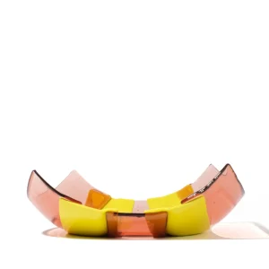 Stripe Basket - Clear Antique Pink, Fluo Yellow