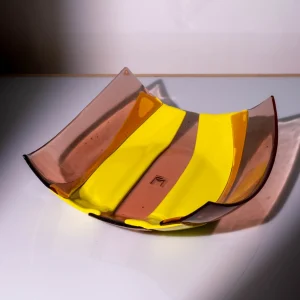 Stripe Basket - Clear Antique Pink, Fluo Yellow