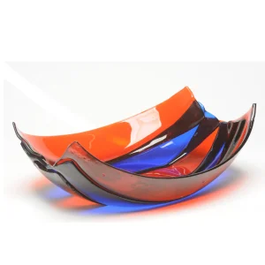 Stripe Basket - Clear Dark Ruby, Blue
