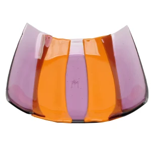 Stripe Basket - Clear Lilac And Matt Pumpkin