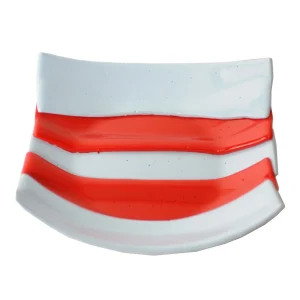 Stripe Basket - Matt Pastel Bue And Matt Coral