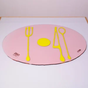 Table-Mates - Clear Antique Pink, Fluo Yellow