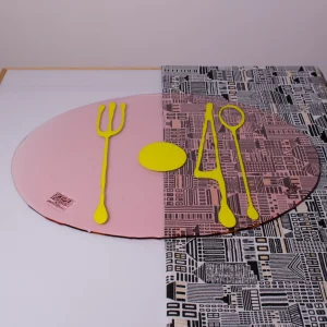 Table-Mates - Clear Antique Pink, Fluo Yellow