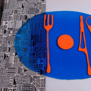 Table-Mates -  Clear Blue, Matt Orange