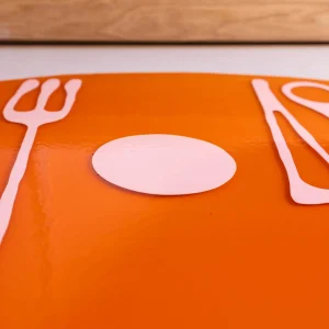 Table-Mates - Clear Orange, Matt Pink