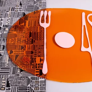Table-Mates - Clear Orange, Matt Pink