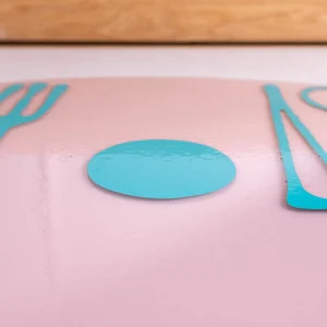 Table-Mates - Clear Pink, Turquoise
