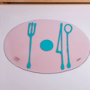 Table-Mates - Clear Pink, Turquoise