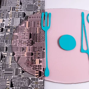 Table-Mates - Clear Pink, Turquoise
