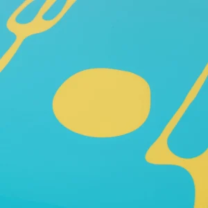 Table-Mates - Matt Turquoise, Pastel Yellow