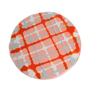 Tartan Placemat - Light Ruby, Matt Grey, Orange, White