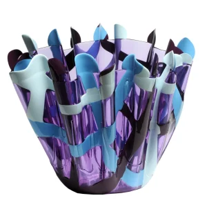 Tartan Vase - Clear Lilac, Matt Purple, Blue, Light Blue