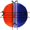 Triple Play Coffee Table - Clear Blue, Lilac And Orange