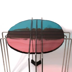 Triple Play Coffee Table - Clear Aqua, Clear Fumè And Clear Antique Pink