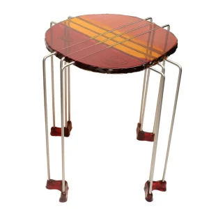 Triple Play Coffee Table - Clear Pink, Amber And Fuchsia