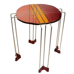 Triple Play Coffee Table - Clear Pink, Amber And Fuchsia