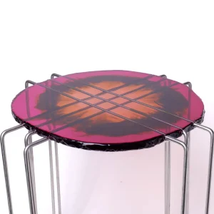 Triple Play Coffee Table - Clear Light Ruby, Brown, Fuchsia