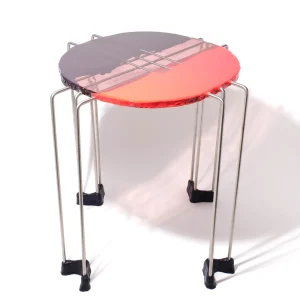 Triple Play Coffee Table - Aubergine, Clear Antique Pink, Coral
