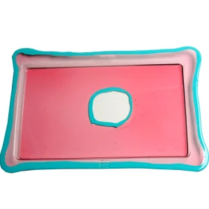 Try Tray Rectangular - Clear Pink, Matt Turquoise