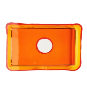 Try Tray Rectangular - Clear Orange, Matt Orange