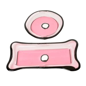 Try Tray Rectangular - Clear Pink, Matt Black