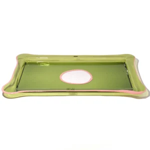 Try Tray Rectangular - Clear Bottle Green, Salmon