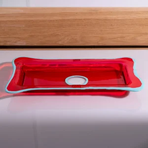 Try Tray Rectangular - Clear Red And Matt Arctic