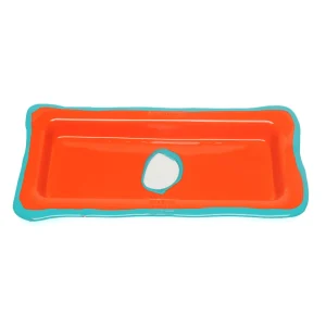 Try Tray Rectangular - Matt Orange And Turquoise