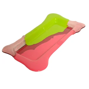 Try Tray Rectangular - Matt Lime, Clear Rose Pink And Matt Fuchsia