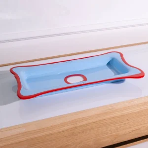 Try Tray Rectangular - Matt Pastel Blue And Coral