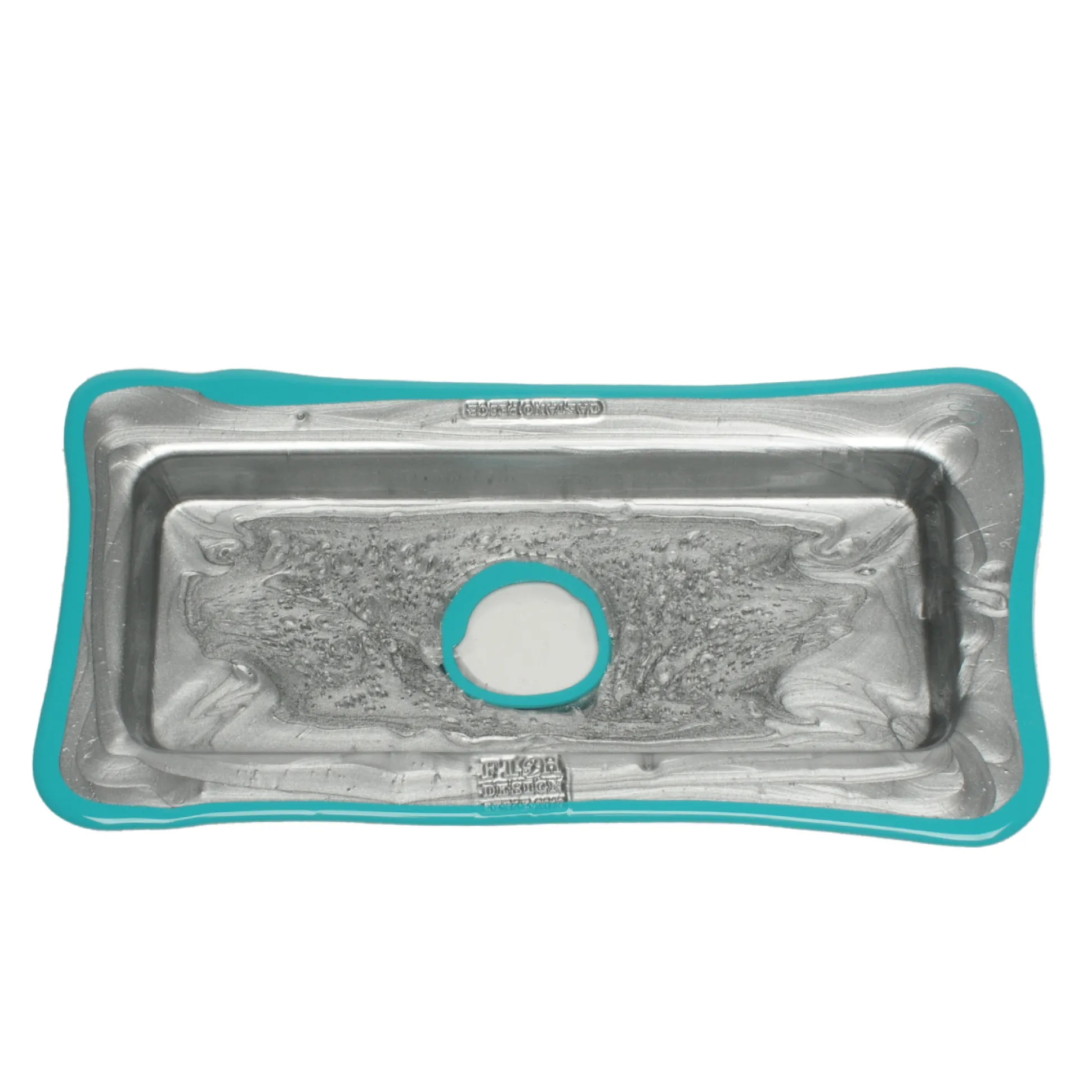 try_tray_rectangular__sil_0.webp Try Tray Rectangular - Silver, Matt Turquoise