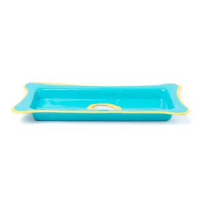 Try Tray Rectangular - Turquoise, Pastel Yellow