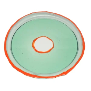 Try Tray Round - Clear Aqua And Matt Orange