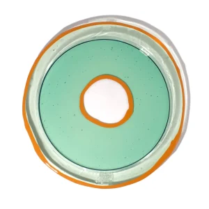 Try Tray Round - Clear Aqua, Ochre